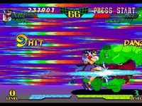 une photo d'Ã©cran de Marvel Super Heroes VS Street Fighter sur Sony Playstation